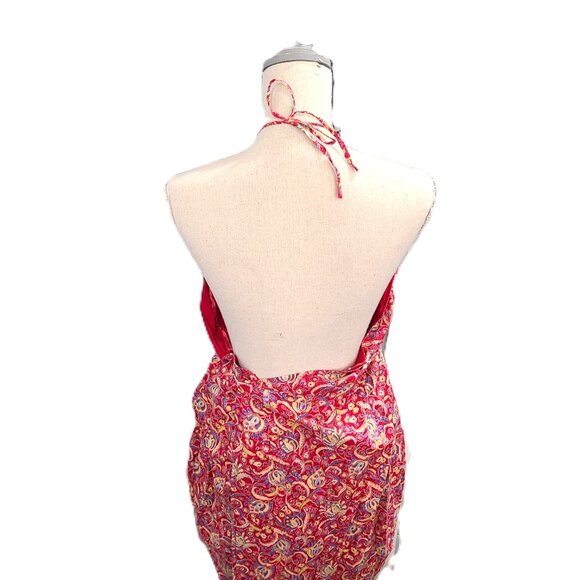 Express 5 6 Wrap Dress Red Floral Sundress Casual Summer Flower Juniors Women - Picture 8 of 10